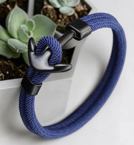 Trendy Cute Unisex Milan Leather and Cotton Nautical Adjustable <b>Rope</b> <b>Bracelet</b> for Children's Anniversary - Product Image 1