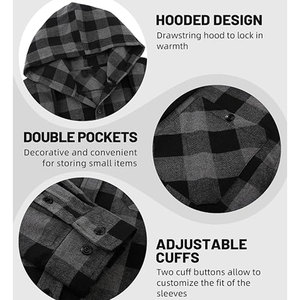 Sudaderas con Capucha de Franela Cálida y Tejida, con Capa Interior Suave, Construcción Cómoda y Cierre Frontal Seguro - Product Image 5