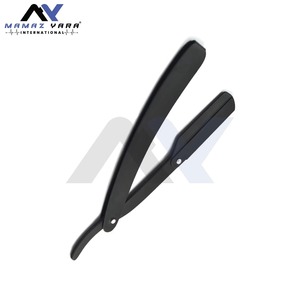 Navaja de Barbero Profesional de Acero Inoxidable con Bloqueo Giratorio, Negra, de Una Sola Hoja Afilada, para Afeitar la Cara y Desbastar en Salones de Peluquería - Product Image 1
