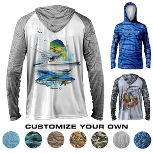 Chemises de pêche à manches longues, nouveau design, UPF50+, séchage rapide, respirantes, jersey de pêche personnalisé avec impression de poissons, vêtements de pêche - Product Image 6