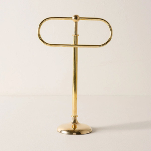 Support à serviettes moderne en métal avec base en marbre, forme ronde, pour rangement de salle de bain, support simple, design durable - Product Image 5
