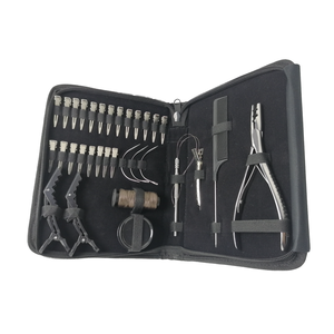 Kit de Herramientas Comerciales de Acero Inoxidable de Calidad Premium con Acabado Espejo y Recubrimiento de Polvo de Color para Extensiones de Cabello, Alicates y Herramientas para Micro Anillos - Product Image 1