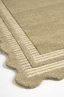 Tapis de luxe 100 % laine de Nouvelle-Zélande tuftés à la main, tapis de designer personnalisé à bordure festonnée pour salon, vente en gros, faits main