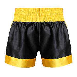 กางเกงมวยไทยชาย สีดำลายเสือเหลือง ปักลายเสือ สำหรับฝึกซ้อมและแข่งขัน ทรงปกติ ผ้าโพลีเอสเตอร์ยืดได้ สำหรับผู้ใหญ่ - Product Image 3