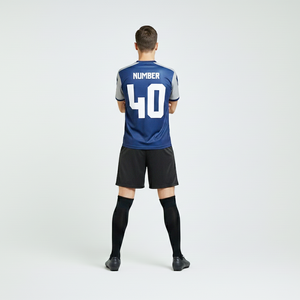 Camiseta de Fútbol de Alta Demanda en Azul Rey, de Secado Rápido, Manga Corta, con Configuración de Forro Personalizada, Acepta Nombre de Equipo OEM - Product Image 2