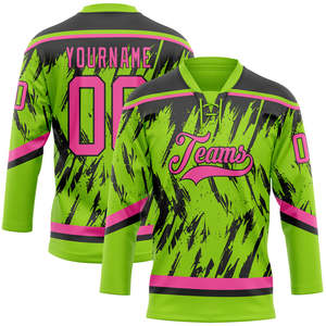 Maillot de hockey OEM sublimé, t-shirt d'équipe 100% polyester, vêtement de sport décontracté à manches longues, pull-over pour tenue d'équipe décontractée. - Product Image 1