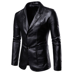 Veste en cuir PU pour homme Liu Ming 2025, nouvelle arrivée, style classique décontracté, blazer pour moto et mode - Product Image 3
