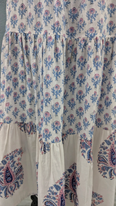 Jupe longue Maxi ethnique en coton à imprimé floral pour femmes Style décontracté Élastique Respirant Durable-Fait à la main Non-tissé - Product Image 2