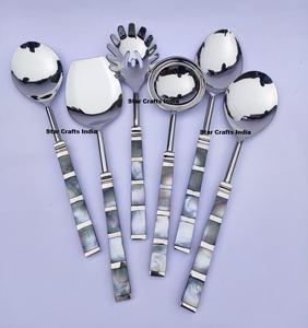 Ensemble de couverts de luxe en acier inoxydable avec manches en bois, écologiques, compatibles lave-vaisselle, pour hôtels et restaurants, vente en gros - Product Image 5