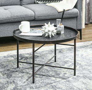 Mesa de centro martillada de lujo para estilos interiores de casas boutique Mesa auxiliar de madera de diseño hecho a mano Fabricada en India - Product Image 2