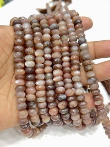 Cuentas de Piedras Preciosas al por Mayor, Cuentas de Piedra Lunar de Chocolate Natural AAA, Cuentas Facetadas en Forma de Rondelle de 8 mm, Hilo de 8 Pulgadas - Product Image 5