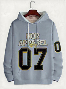 เสื้อฮู้ดดี้ HQR Apparel สีขาวสำหรับฤดูหนาว แบบ unisex พร้อมลายพิมพ์หมายเลข 07 กระเป๋าจิงโจ้ ผ้าฟลีซหนานุ่ม บริการ OEM - Product Image 6