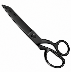 Ciseaux multi-usages noirs en acier inoxydable à bord lisse, outil de coupe de qualité DIY avec manche en plastique - Product Image 3