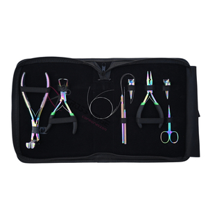 Kit de herramientas para extensiones de cabello con alicates para extensiones, alicates para microperlas, alicates para quitar extensiones, alicates para extensiones de cinta, herramienta de gancho para enhebrar bucles - Product Image 1