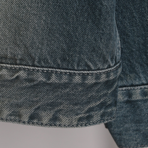 Veste en jean décontractée pour homme 100% coton écologique lavable coupe-vent délavée aux enzymes/acides/à la pierre style vintage streetwear coupe classique - Product Image 6