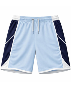 Men Light Blue <b>Navy</b> Blue Sports <b>TShirt</b> Shorts Set Breathable Quick Dry Gym Wear Athletic Running Training Activewear Outfit Set - Product Image 5
