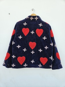 Breathable 100% Velvet Suzani Embroidered Floral Printed Jacket <b>Covered</b> <b>Button</b> Closure Full Sleeve for Women's Spring Autumn - Product Image 6