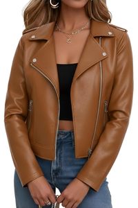 Chaqueta Corta de Cuero Sintético para Mujer, Estilo Motociclista, Personalizable al por Mayor - Product Image 3