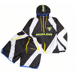 Conjunto Deportivo Unisex con Capucha, Negro, Verde y Azul, de Secado Rápido, Ligero, de Poliéster, Pantalones Cortos de Verano, Manga Larga - Product Image 4