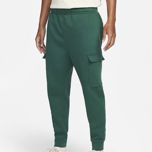 Pantalones Deportivos de Forro Polar Verde para Hombre, Cintura Elástica, Múltiples Bolsillos, Joggers Casuales para Otoño - Product Image 1