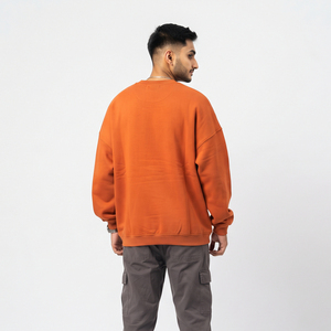 Sudadera de Forro Polar Impermeable para Hombre, Cuello Redondo, Oversize, Lisa, Manga Regular, Ajuste Holgado, Algodón, Invierno - Product Image 2