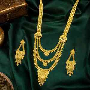 Collares Largos Rani Haar de Latón Chapado en Oro de 14K, 18K y 24K, Diseño Turco Tradicional, Joyería Rellena de Oro, Oro Joyería - Product Image 1