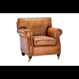 Premium Genuine Leather <b>Sofa</b> Contemporary Antique Style Wooden Legs Rolled Arms <b>Pillow</b> Back Luxury Home Furniture - Product Image 1