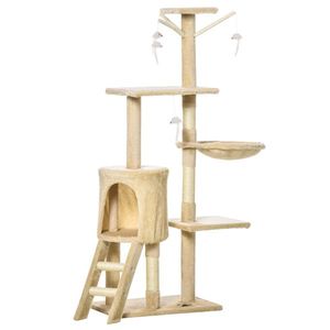 Lussuoso Tiragraffi Grande per Gatti in Legno Massello, Moderno e di Stile Contemporaneo, con Cuccia Interna per Gatti, Ideale per Arrampicarsi e Giocare - Product Image 3