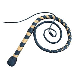 Fouet en cuir tressé à la main, marron. Il est généralement fabriqué en cuir de vache véritable - Product Image 2