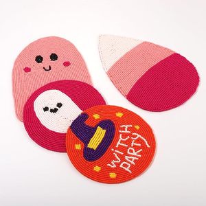 Halloween Themed Eco-Friendly Fabric <b>Coasters</b> <b>Set</b> Ghost Candy Corn Witch Hat Cartoon Design Handmade Mats & <b>Placemats</b> - Product Image 3