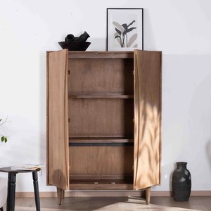 Vandana Urban Balance Two-door <b>cabinet</b> in solid mango wood, contemporary style Cabure - Product Image 6