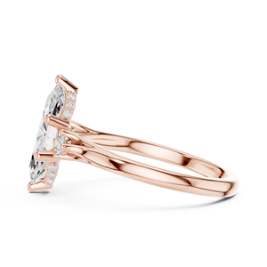 Bague Solitaire Élégante en Or Rose Coupe Marquise, Bijoux de Mariage et de Fiançailles de Luxe, Bagues de Mode Personnalisées en Gros pour Femmes - Product Image 5