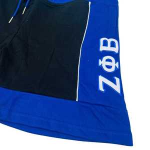 Shorts en polaire Zeta Phi Beta unisexe, bleu et noir, décontractés, avec cordon de serrage à la taille, style streetwear de la sororité grecque, confortables pour l'été - Product Image 5