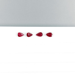 Rubis naturels du Mozambique non traités, formes poire calibrées 6x4mm, pierres précieuses de rubis naturelles facettées en vrac pour la fabrication de bijoux, prêtes à l'emploi - Product Image 3
