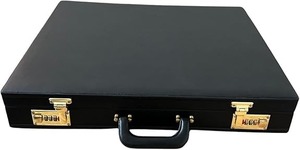 Mallette rigide pour tablier de franc-maçon provincial – Simili cuir noir avec emblème G compas carré (doré) brodé à la main - Product Image 3
