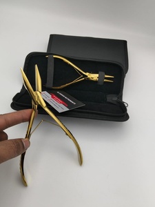Kit de pinces pour extensions de cheveux couleur or plasma, prix de gros, haute qualité, logo personnalisé, pinces à deux trous et à pointe plate - Product Image 2
