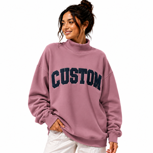 Sweat-shirt à col montant pour femme, mélange de coton recyclé durable, mode éco-responsable, fabricant OEM ODM, vente en gros - Product Image 1