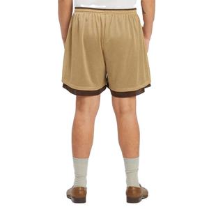 Ready to Ship Men's Custom Logo Printed Sports Shorts Solid Double <b>Layer</b> Mesh 100% Polyester Customizable Design - Product Image 5