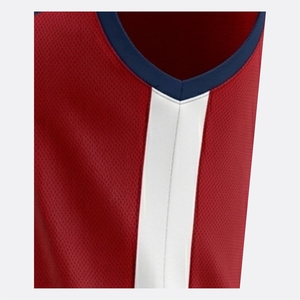 Conjunto de Uniforme de Baloncesto de Nuevo Diseño para Hombre, Sin Mangas, Cuello en V, Impresión Sublimada, Transpirable, de Poliéster, para Todas las Temporadas, Corte Atlético - Product Image 5