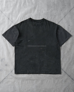 <b>Men's</b> Gray O-Neck Short Sleeve T-<b>Shirt</b> 100% Cotton Jersey Knitted Casual Regular Fit <b>Skulls</b> Front High Street Anti-Shrink 300g - Product Image 4