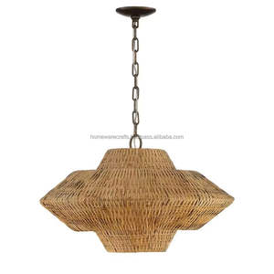 Natural Handmade Rattan Pendant Light Lampshade Manufacturer Durable <b>Bamboo</b> Wicker Lighting Fixture Customizable Vietnam - Product Image 6