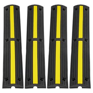 Set di 4 Rallentatori per Velocità in Gomma Resistente da 1 m, Capacità 18.000 libbre/asse, Protezione Cavi a 1 Canale per Cavi a Terra - Product Image 1