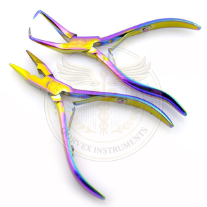 High Quality Stainless Steel Hair <b>Extension</b> Pliers Needle Nose Clamp Tool Beauty Instrument for Ring <b>Beads</b> and Human Hair - Product Image 4