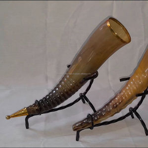 Ox Viking Authentic Handmade Drinking Horn Inspired by the Compass Medieval Norse Style Engraving Polished <b>Stand</b> for Parties - Product Image 3