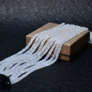 Rainbow Moonstone Tyre Faceted Beads-For Jewelry Making - Product Image 1