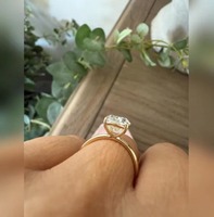 Bague de fiançailles et de mariage de luxe pour femme en or 9K/14K/18K avec diamant ovale de 3 carats, couleur E/F, clarté VS-VVS, cultivé en laboratoire et certifié IGI