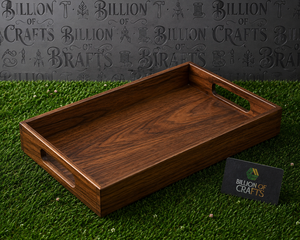 Bandeja Rectangular de Madera para Servir con Asas |   Mesa de Centro de Madera Hecha a Mano, Otomana, Bandeja Decorativa para Servir el Desayuno - Product Image 3