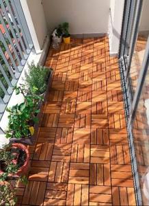 TBD Offre exclusive Best-seller T12A2 Tuiles de terrasse en acacia 12 lattes 300x300x24mm Brillant Installation facile Imperméable Antidérapant - Product Image 6