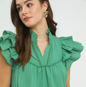 Vestido con volantes y mangas con volantes de Umgee - Product Image 1