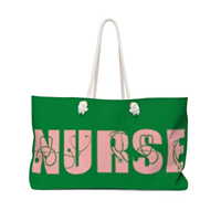 Sac fourre-tout de week-end vert grande capacité pour infirmière, cadeau pour demoiselle d'honneur, sac de plage pour maman, sac de voyage inspiré des sororités